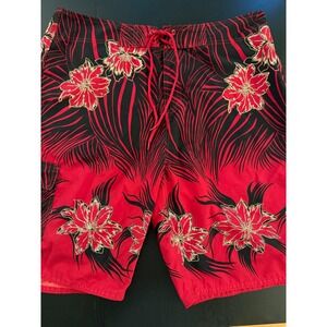 VTG Counter Culture Cali Thrash Board Surf‎ Shorts Mens 38 Red Skate Streetwear